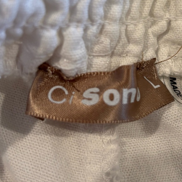 Ci Sono White Straight Leg Linen Pants Women’s Large - Picture 6 of 7